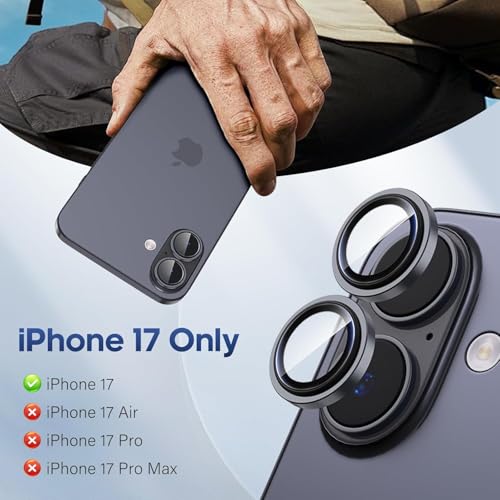 Mr Shield Mr.Shield Top-Notch 3D Camera Lens Protector Ring For iPhone 17, 1:1 Keep Original Lens Design and Color, 9H Hardness, Easy Installation - Black Titanium - Image 2
