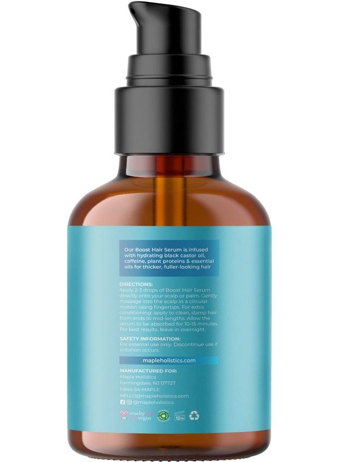 Maple Holistics سيروم نمو الشعر المتقدم بالبيوتين - سيروم تكثيف الشعر مع زيت النعناع وزيت الخروع الأسود وزيت إكليل الجبل لنمو الشعر - سيروم نمو الشعر مع زيت فروة الرأس المكثف - مركب نمو الشعر - Image 3