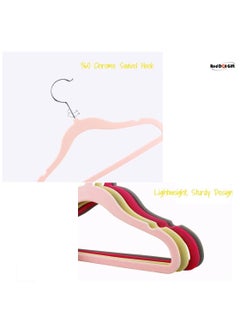 Red Dot Gift 30 Pack Pink Color Baby Velvet Hangers (28cm / 11 Inch) Nursery Clothes Hangers Non-Slip Toddler Hangers, 360 Chrome Swivel Hook  - Image 4