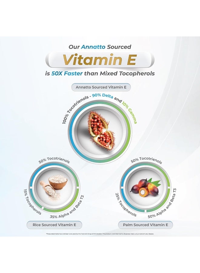 E Annatto Tocotrienols Deltagold 125mg, Vitamin E Tocotrienols Supplements 60 Softgel, Tocopherol Free, Supports Immune Health & Antioxidant Health (90% Delta & 10% Gamma) (Pack of 1) - Image 4