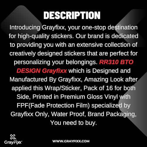Grayfixx Full Body Graphics for Apache 310 RR | Made in Premium Gloss Vinyl with FPF (Fade Protection Film), Waterproof, Precut Sticker, Pack of 1 - Image 4