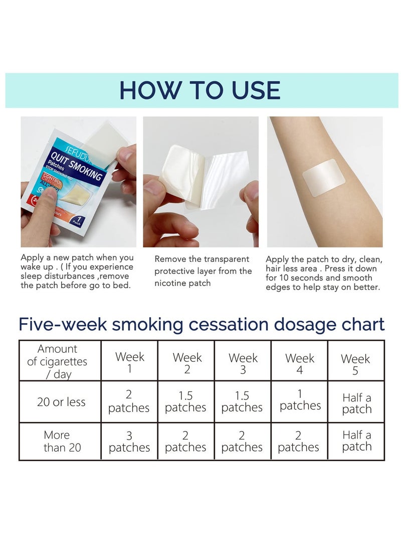 SYOSI - Quit Smoking Patches, Helping Quit Patch, Stop Smoking Aid, Steps 1 Through 3 to Quit Smoking, Help Craving Control & Clear Lung, Invisible Nicotine Patches, 8 Week Stop Smoking Program - Image 1