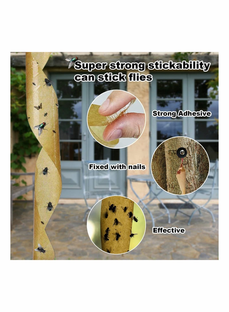 Excefore 16 عبوة ورق لاصق لمكافحة الحشرات خالي من المبيدات الحشرية، مجموعة صائد الذباب للاستخدام في الهواء الطلق والداخل أو البيوت الزجاجية - Image 3