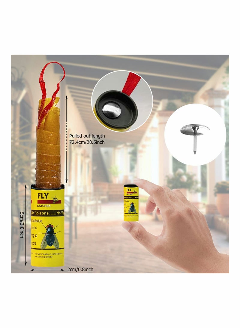 Excefore 16 عبوة ورق لاصق لمكافحة الحشرات خالي من المبيدات الحشرية، مجموعة صائد الذباب للاستخدام في الهواء الطلق والداخل أو البيوت الزجاجية - Image 4