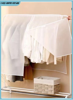 HQ-GAMING Clothing Rack Covers, Hanging Garment Bag Organizer Storage Cover, Clear Clothes Shoulder Rack Cover Suit Coat Dress Clothes Closet Storage Organizer Dustproof Protector, 110 * 110cm  - Image 1