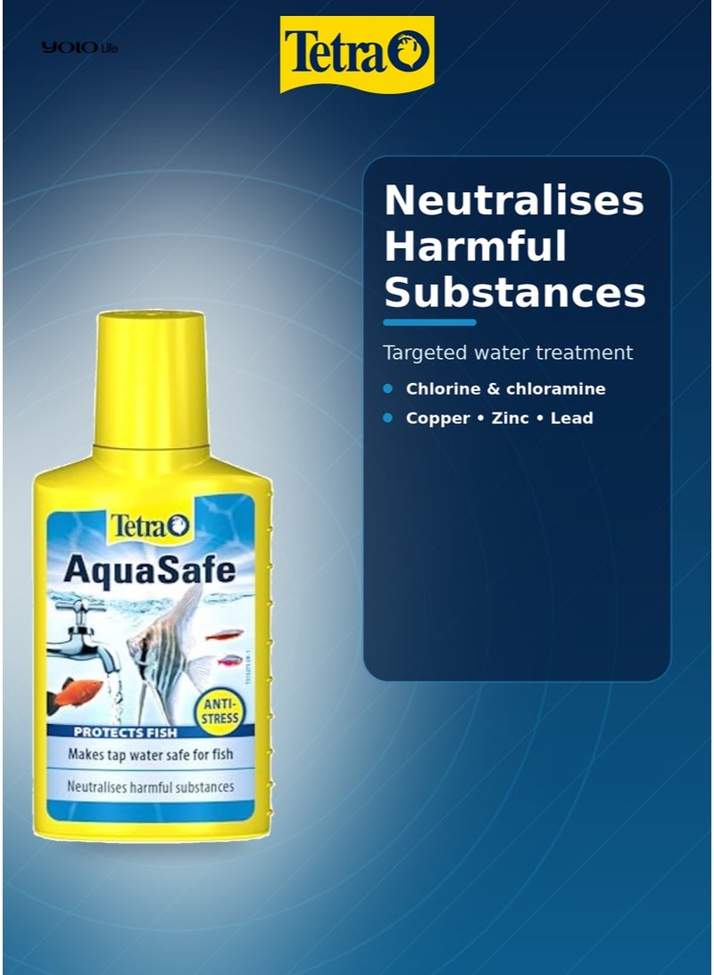 تترا Tetra AquaSafe 100 مل مكيف مياه حوض السمك، يجعل مياه الصنبور آمنة خلال ثوانٍ، يحيّد الكلور والكلورامين والمعادن الثقيلة، 5 مل لكل 10 لتر، للمياه العذبة والمالحة - Image 5