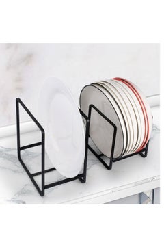 Excefore 2 Pack Dish Plate Organizer Rack Metal Storage Drying Large Drainer Non-Slip Rustproof Holder Stand for Cabinet Counter Cupboard  - Image 3