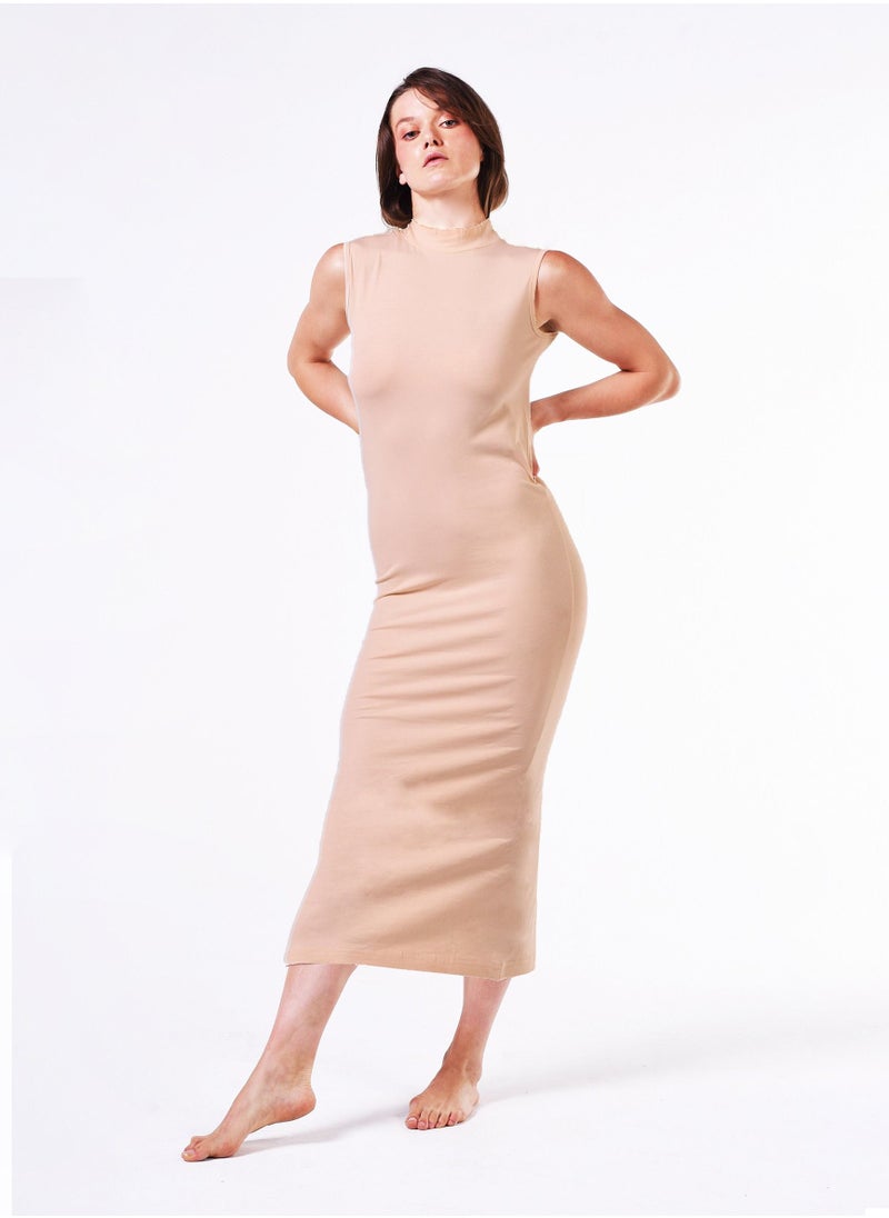 COMODO - highneck full cut long dress cotton 100% - Image 1