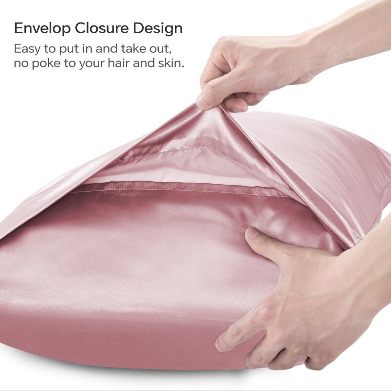 BEDELITE Satin Pillowcase for Hair and Skin  Super Soft and Cooling Similar to Silk Pillow Cases 2 Pack with Envelope Closure  Gift for Women Men(20""x26"" Standard Size  Nostalgia) - Image 5