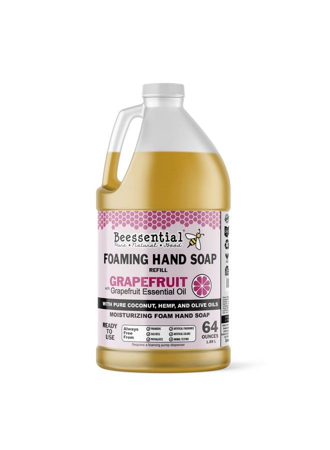Beessential All Natural Foaming Hand Soap Refill Bulk 64 Oz Grapefruit Made With Moisturizing Aloe & Honey Made In The Usa - Image 1