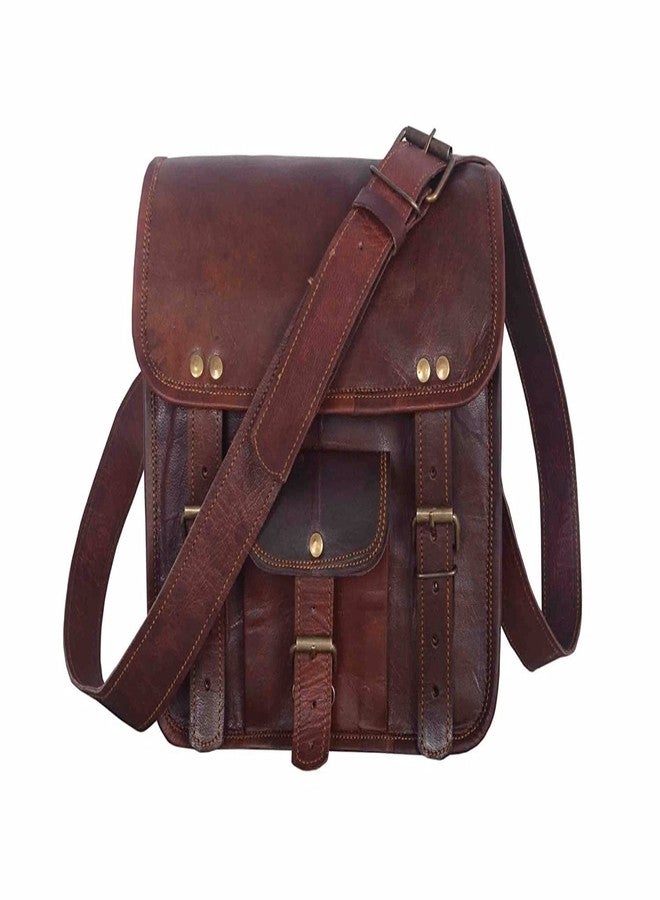 ZXC Pure Genuine Brown Leather Sling Bag-11 Inch - Image 1