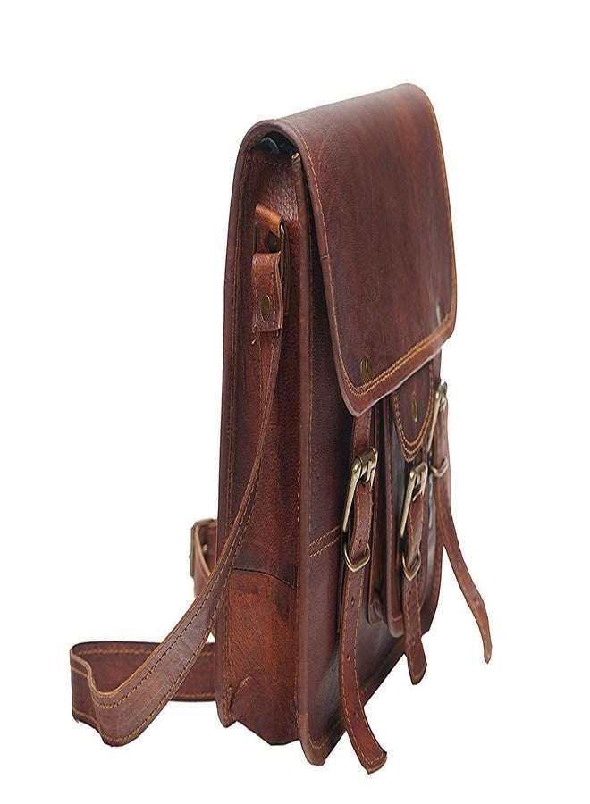 ZXC Pure Genuine Brown Leather Sling Bag-11 Inch - Image 2