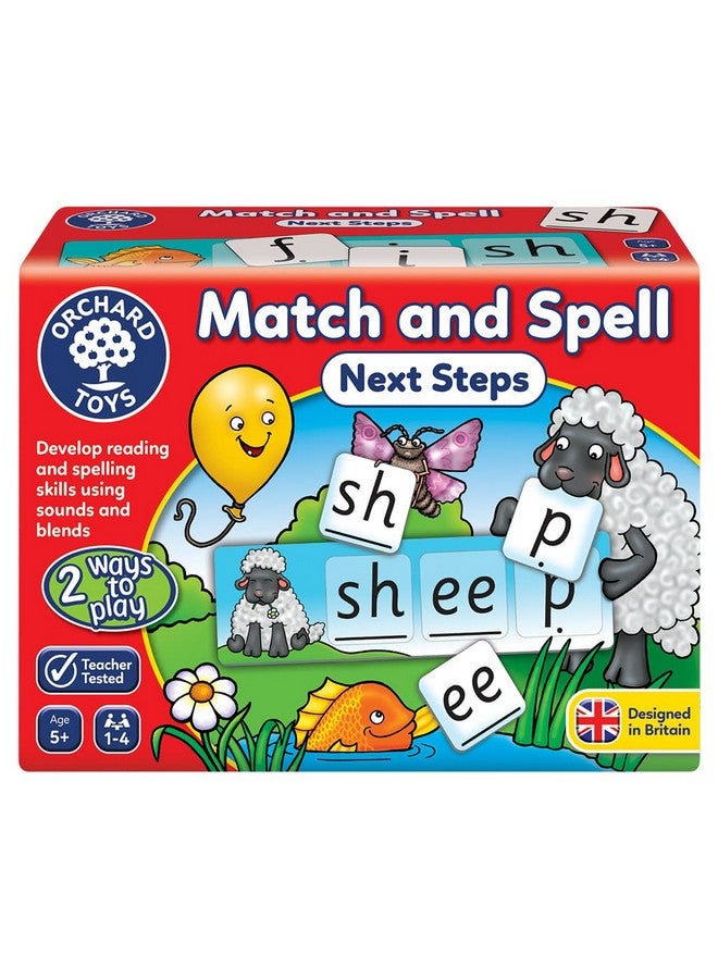 Orchard Toys Match and Spell Next Steps, Reading and Spelling Game, Activity for Phonics, Sounds and Blends for Kids Age 5+ Years, Educational, Party Gift, Multi Color - Image 1