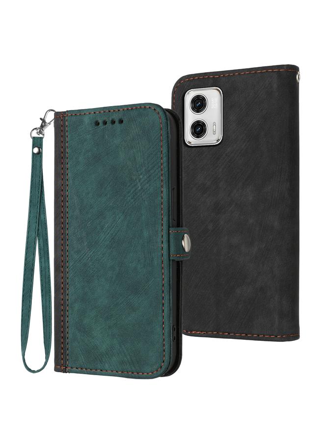 اس-توب جراب هاتف موتورولا موتو جي 73 مع مشبك جانبي وحزام يد مزدوج الطي مصنوع من الجلد - Image 1