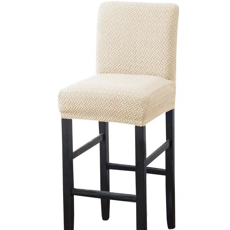 Cross-border stretch pull wool low back chair cover high stool cover hotel chair cushion cover household dust cover wholesale(long dark green, low back) - Image 4
