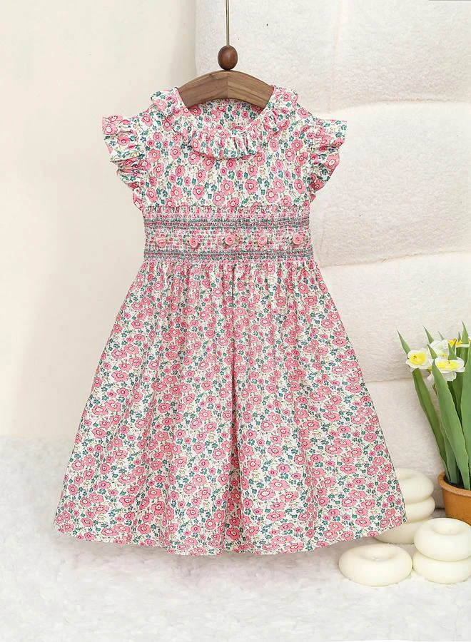 Take Two Take Two Girls Floral Print Ruffled Dress