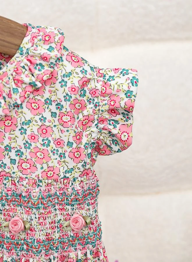 Take Two Take Two Girls Floral Print Ruffled Dress