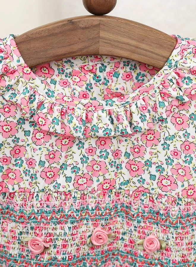 Take Two Take Two Girls Floral Print Ruffled Dress