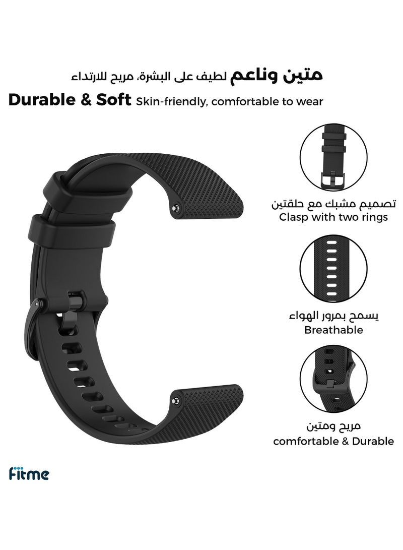 FITME Classic Silicone Band For SoundPEATS Watch PRO 1 / Watch 2 / Watch 4 Watches (22 mm)  - Image 2