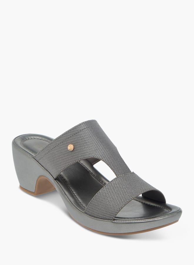 Flora Bella By Shoexpress Womens Textured Slip-On Sandals With Block Heels Ramadan Collection - Image 1