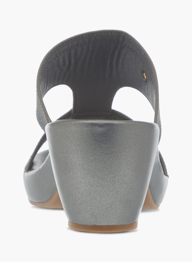 Flora Bella By Shoexpress Womens Textured Slip-On Sandals With Block Heels Ramadan Collection - Image 5