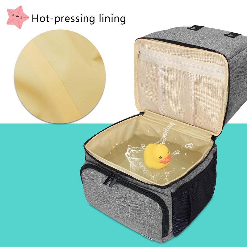 LUXJA Breast Pump Bag with 2 Compartments for Breast Pump and Cooler Bag, Breast Pumping Case with 2 Options for Wearing, Gray - Image 2