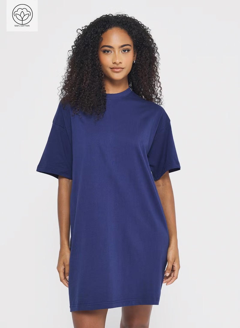 جينجر بيسيكس فستان تي شيرت قطن واسع - Image 1