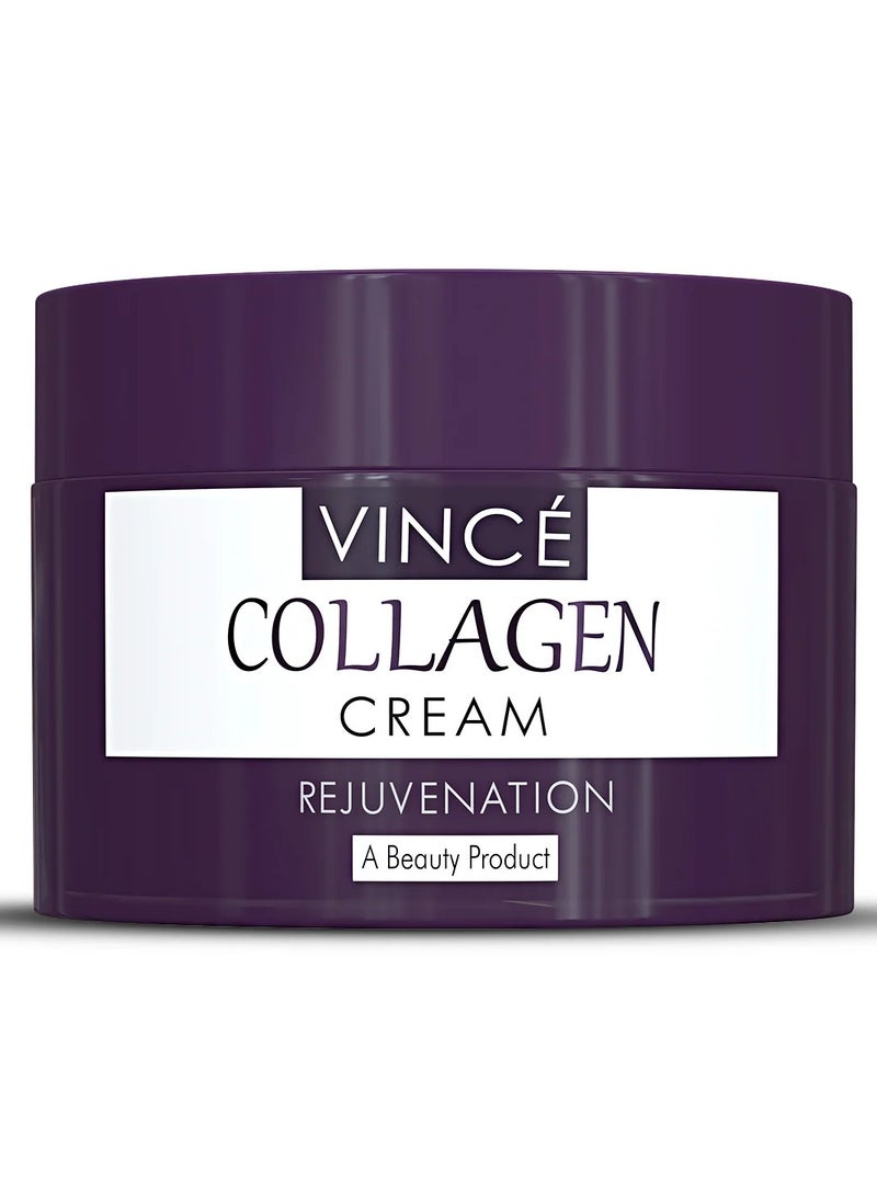 VINCE Collagen Cream – Advanced Anti-Aging Formula with Peptides – Reduces Wrinkles & Fine Lines, Restores Elasticity, Boosts Collagen, Deeply Hydrates & Repairs Dry, Dull Skin – Paraben-Free, 50ml  - Image 1