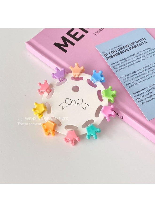 10 Pcs Colorful Mini and little crown-like Hair Claw Clips, Toddler Jaw Clips for Women Girls - Image 1