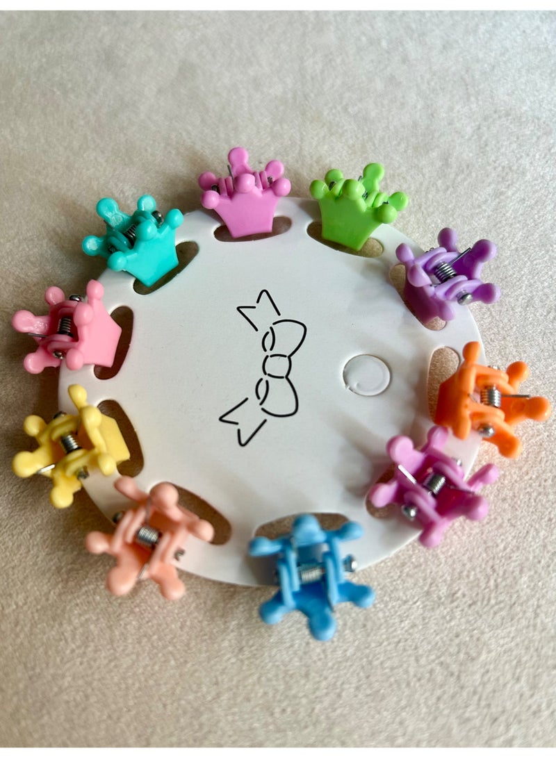 10 Pcs Colorful Mini and little crown-like Hair Claw Clips, Toddler Jaw Clips for Women Girls - Image 3