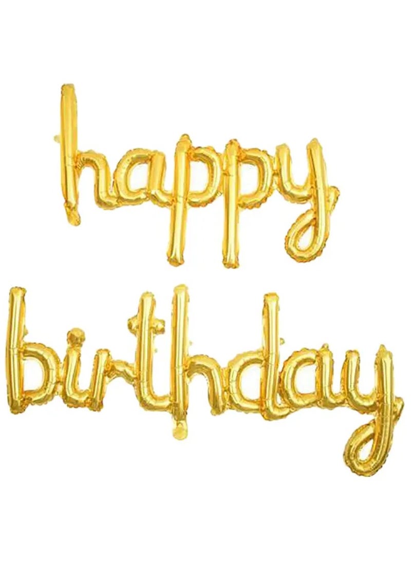 Brain Giggles Brain Giggles Happy Birthday Letter Foil Balloon Set - Gold 