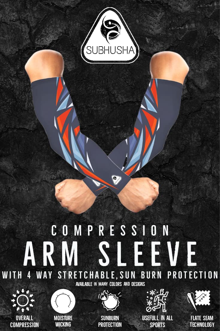 SUBHUSHA Arm Sleeve Unisex Sports Compression Sun Protection UV UPF 50 Cooling Sleeve Tattoo Cover Up Men & Women Cycling Cricket Biking Riding Golf Football Basketball & Running DP13 - Image 5