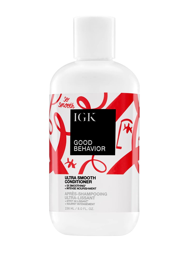 IGK GOOD BEHAVIOR Ultra Smooth Conditioner | Frizz Control + Hydrates + Shine | Vegan + Cruelty Free | 8 Oz - Image 1