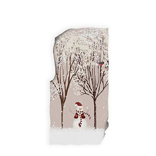 Pfrewn Winter Snowman Bird Tree Snow Hand Towels 16x30 in Bathroom Towel, Christmas X-mas Small Bath Towel for Hand,Face,Gym and Spa Bathroom Decor Gifts - Image 5