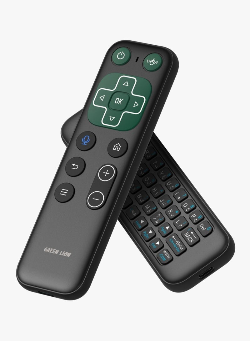 GREEN LION Wireless Remote with Keyboard and Mouse / Compatible with Android/Windows/Mac OS/Linux / Voice Assistant / Smart Remote Control / IR Remote / Air Mouse / Mini Keyboard - Black - Image 5