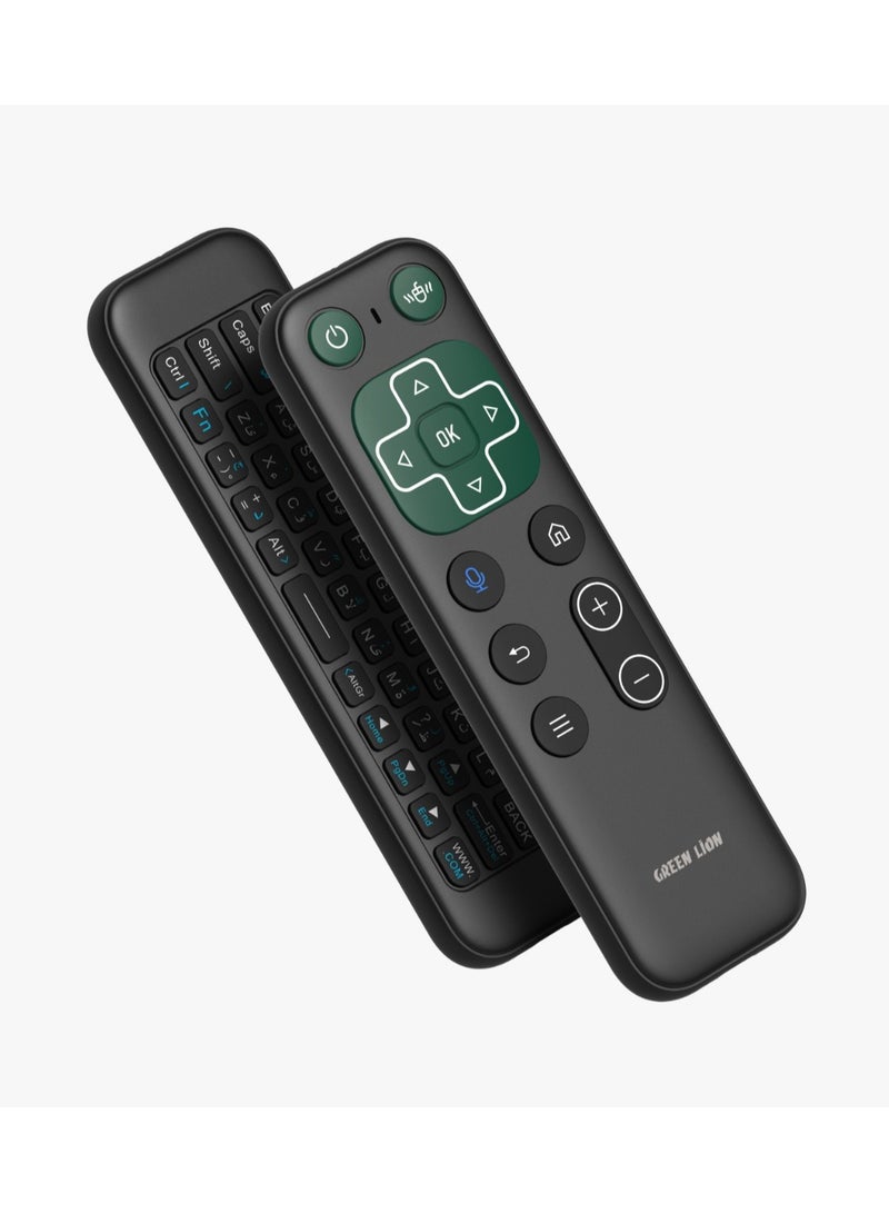 GREEN LION Wireless Remote with Keyboard and Mouse / Compatible with Android/Windows/Mac OS/Linux / Voice Assistant / Smart Remote Control / IR Remote / Air Mouse / Mini Keyboard - Black - Image 3