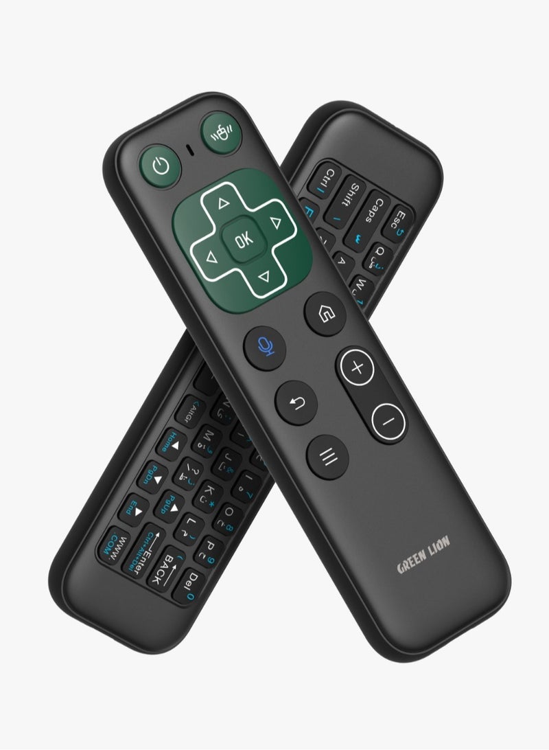 GREEN LION Wireless Remote with Keyboard and Mouse / Compatible with Android/Windows/Mac OS/Linux / Voice Assistant / Smart Remote Control / IR Remote / Air Mouse / Mini Keyboard - Black - Image 4