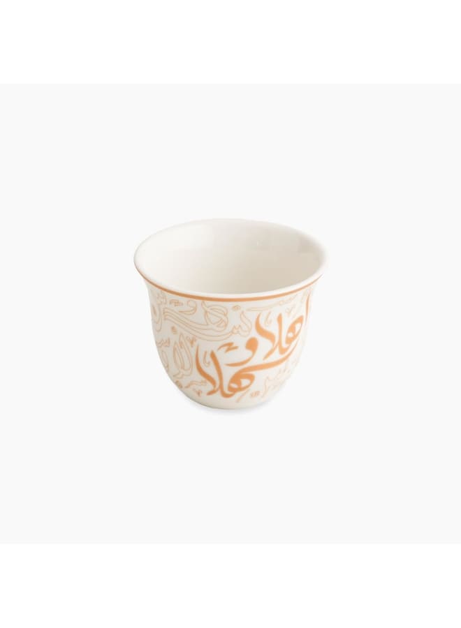 Zinnia Rosa By Zinnia  Ahlan W Sahlan Arabic Coffee Cups Set Of 6 – Gold Porcelain – Luxury Finish