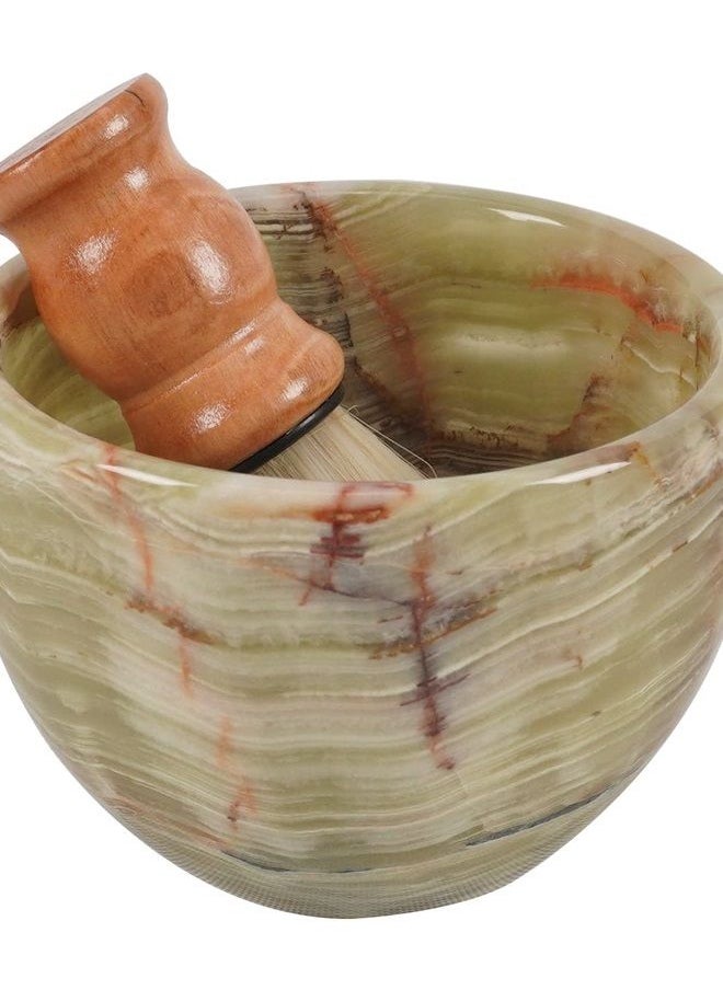 RADICALn Marble Shaving Cream Bowl Green Onyx 7.6 OZ Barber supplies Handmade Shaving Bowl - Ideal For Kitchen Soap, Candy Bowl, Shaving Foam & Dish Soap – Shaving esthetician supplies  - Image 2