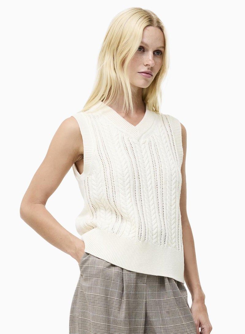 French Connection Glinda Cable Knit Vest - Image 1