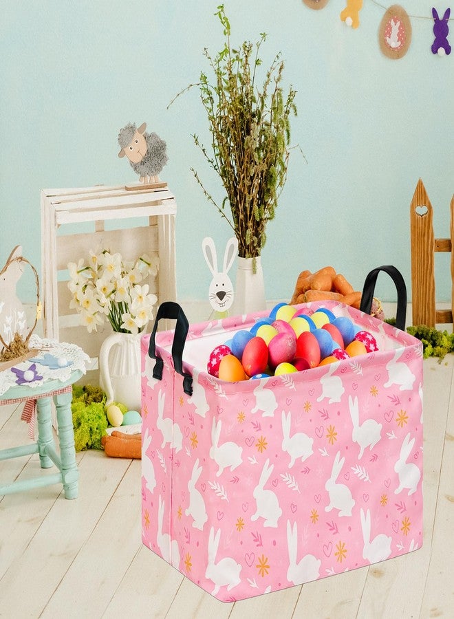 KUNRO Bunny Easter Eggs Basket Storage Basket Gift Shelf Basket Storage Bin, Nursery Basket Organizer Box for With Handles for Room Deco - Image 4