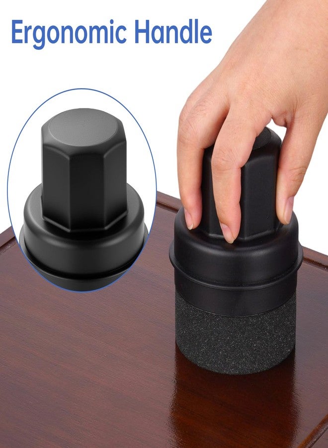 NiHome Wood Wax & Oil Applicator with 3.15" Wide Pad, Reusable Conditioner Tool with Handle & Storage Cap for Cutting Boards, Utensils, Countertops, Serving Boards, Easy to Hold, Clean & Store (Black) - Image 3