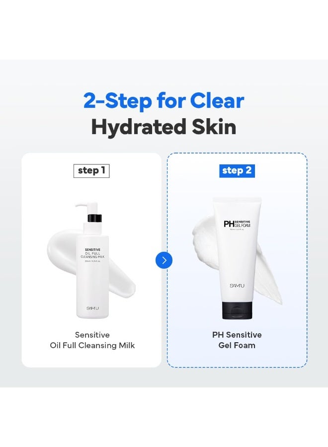 SAM'U PH Sensitive Gel Foam Cleanser | Korean Hydrating Face Wash with Hyaluronic Acid & Centella | Gentle Facial Cleanser for Dry & Sensitive Skin (5.07 Fl. Oz.) - Image 4