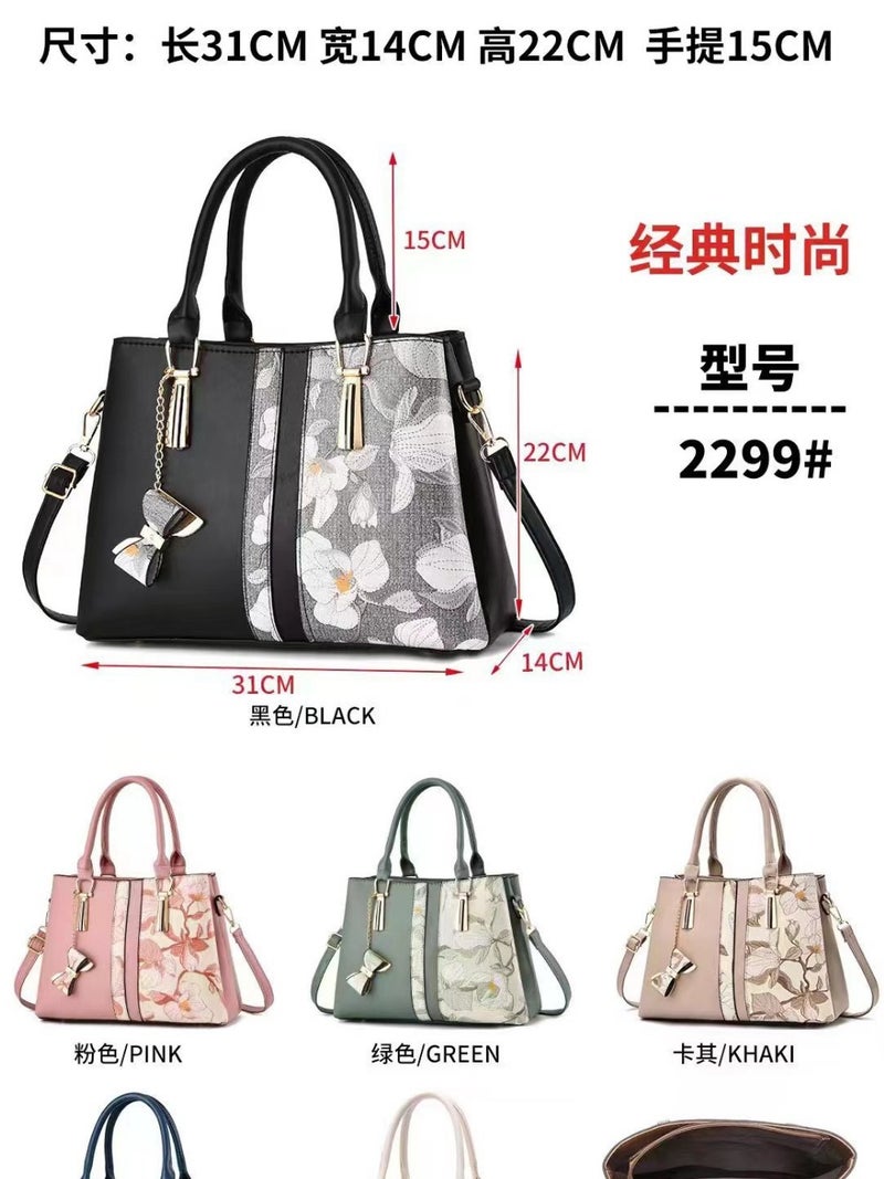 Large Capacity Handbag Fashionable Large Embroidered Shoulder Bag Shoulder Middle-Aged Wear-Resistant High-Quality Simple Lightweight - Image 2