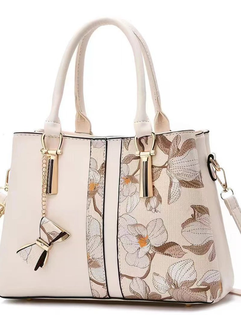 Large Capacity Handbag Fashionable Large Embroidered Shoulder Bag Shoulder Middle-Aged Wear-Resistant High-Quality Simple Lightweight - Image 3
