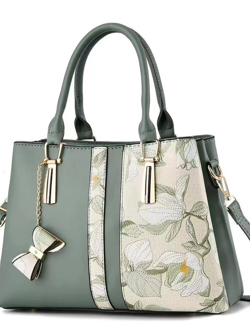Large Capacity Handbag Fashionable Large Embroidered Shoulder Bag Shoulder Middle-Aged Wear-Resistant High-Quality Simple Lightweight - Image 5