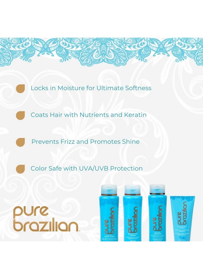 Pure Brazilian PURE BRAZILIAN - 4 Piece Essential Travel Size Kit: Anti-Frizz Shampoo, Conditioner, Serum & Masque  - Image 2