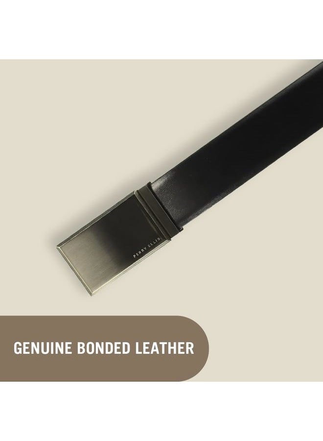 FantasyDay Men's Portfolio Patterned Plaque Reversible Belt, 100% Leather (Sizes 30-44 Inches), Blk20, 34 - Image 4