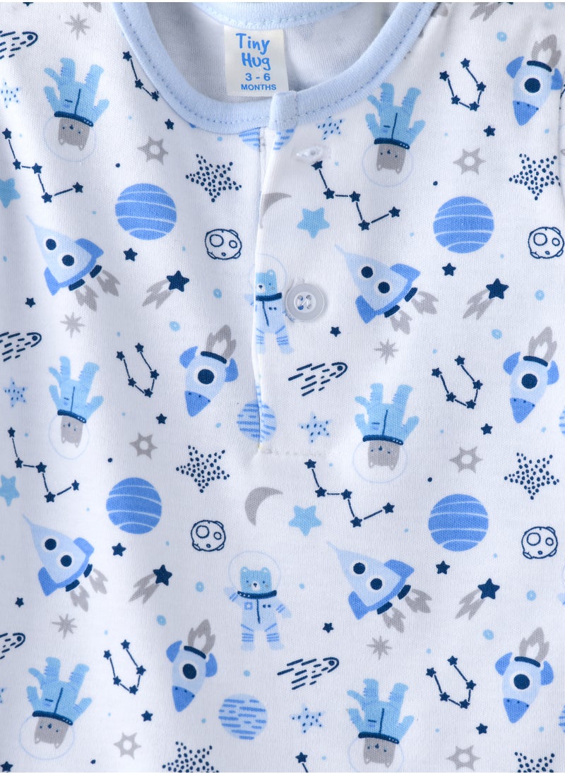 Tiny Hug Baby Boys Astronaut Print Pajama Set  - Image 3