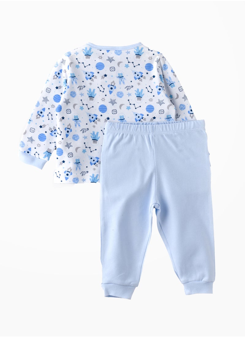 Tiny Hug Baby Boys Astronaut Print Pajama Set  - Image 2